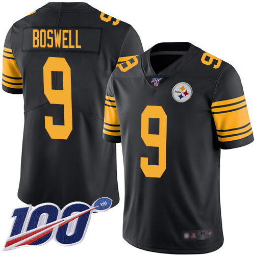 Men Pittsburgh Steelers Football #9 Limited Black Chris Boswell 100th Season Rush Vapor Untouchable Nike NFL Jersey